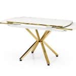 DIAMOND DINING TABLE WHITE MARBLE EFFECT GOLD