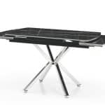 DIAMOND DINING TABLE BLACK MARBLE EFFECT CHROME