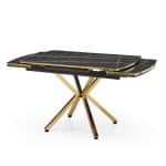 DIAMOND DINING TABLE BLACK MARBLE EFFECT GOLD