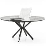 MANCHESTER DINING TABLE GREY MARBLE EFFECT BLACK